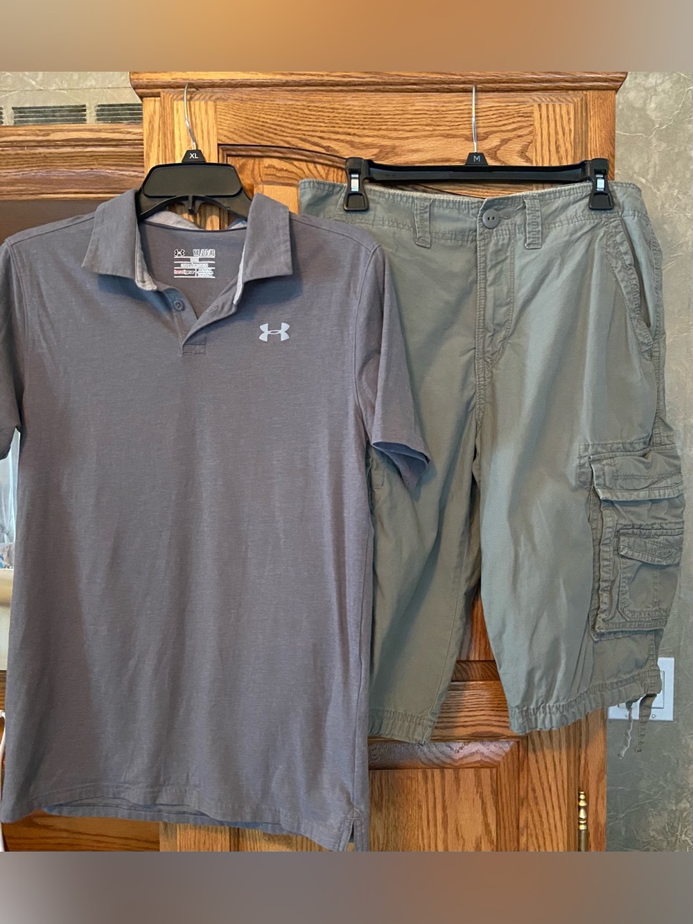 Cargo shorts & under Armor Shirt
